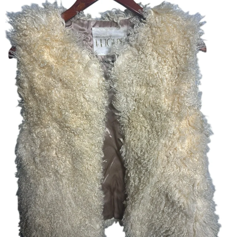 Adolfo Leigh’s Mohair Alpaca Vest Satin Lined Cream S - Picture 2 of 8